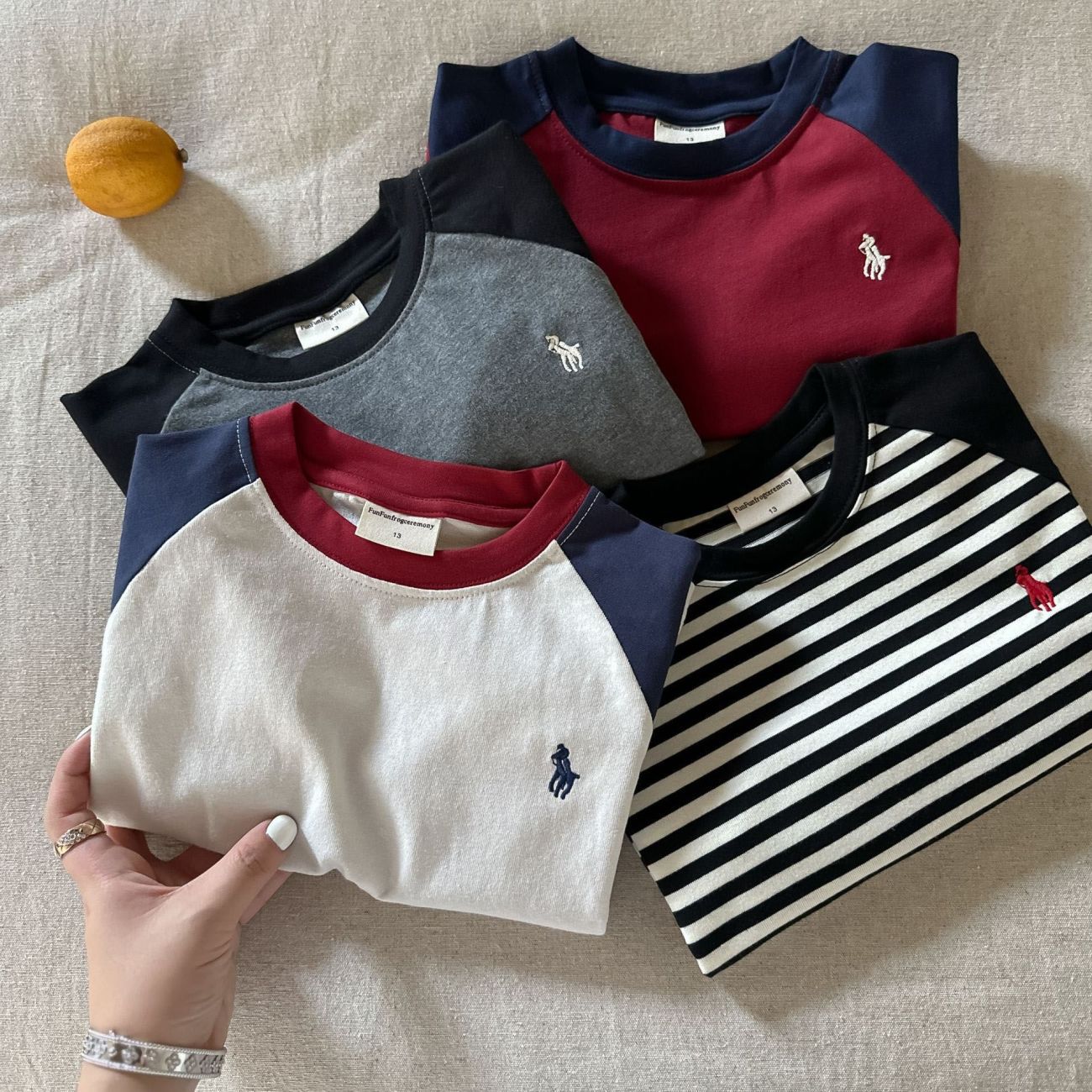 Cute Color Block Children's Bottoming Shirt In Grey With Warm Cotton Fabric And Raglan Sleeve, Featuring A Round Neck
