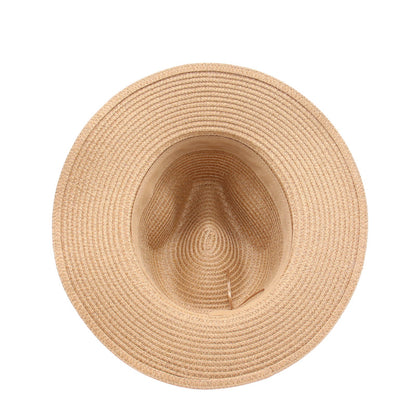 Unisex Bohemian Wide Brim Panama Hat With UV Protection, Straw Material Featuring Braid Craftsmanship