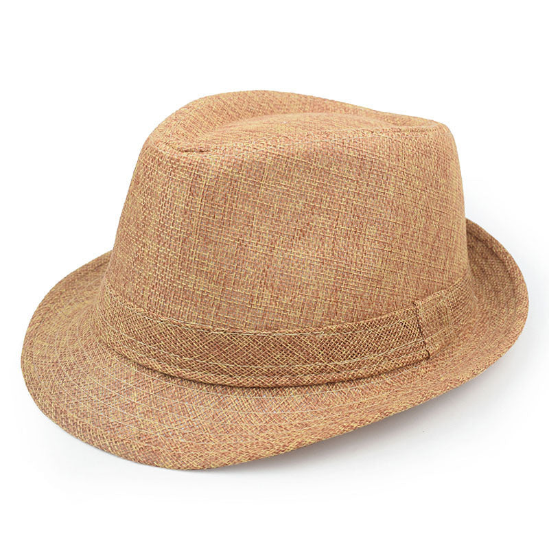 Unisex Vintage Style Panama Hat With Rolled Brim, UV Protection, Made Of Polyester Featuring Embroidery