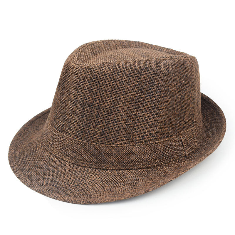 Unisex Vintage Style Panama Hat With Rolled Brim, UV Protection, Made Of Polyester Featuring Embroidery