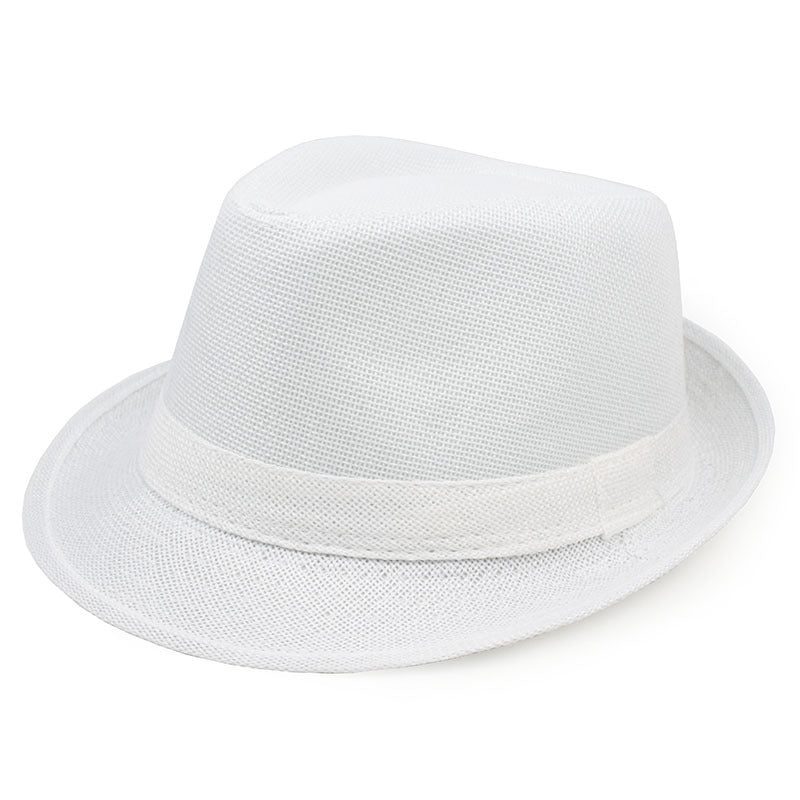 Unisex Vintage Style Panama Hat With Rolled Brim, UV Protection, Made Of Polyester Featuring Embroidery