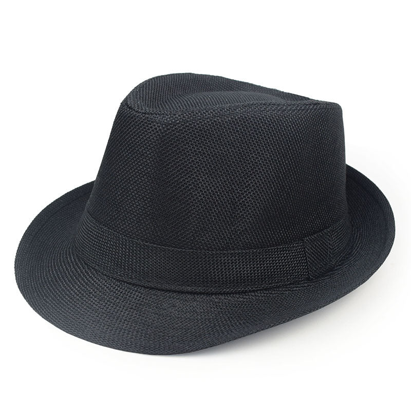 Unisex Vintage Style Panama Hat With Rolled Brim, UV Protection, Made Of Polyester Featuring Embroidery