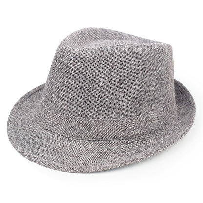 Unisex Vintage Style Panama Hat With Rolled Brim, UV Protection, Made Of Polyester Featuring Embroidery