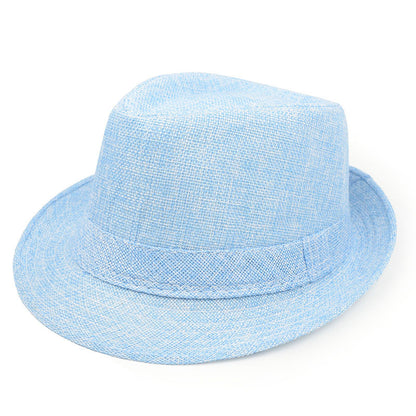 Unisex Vintage Style Panama Hat With Rolled Brim, UV Protection, Made Of Polyester Featuring Embroidery