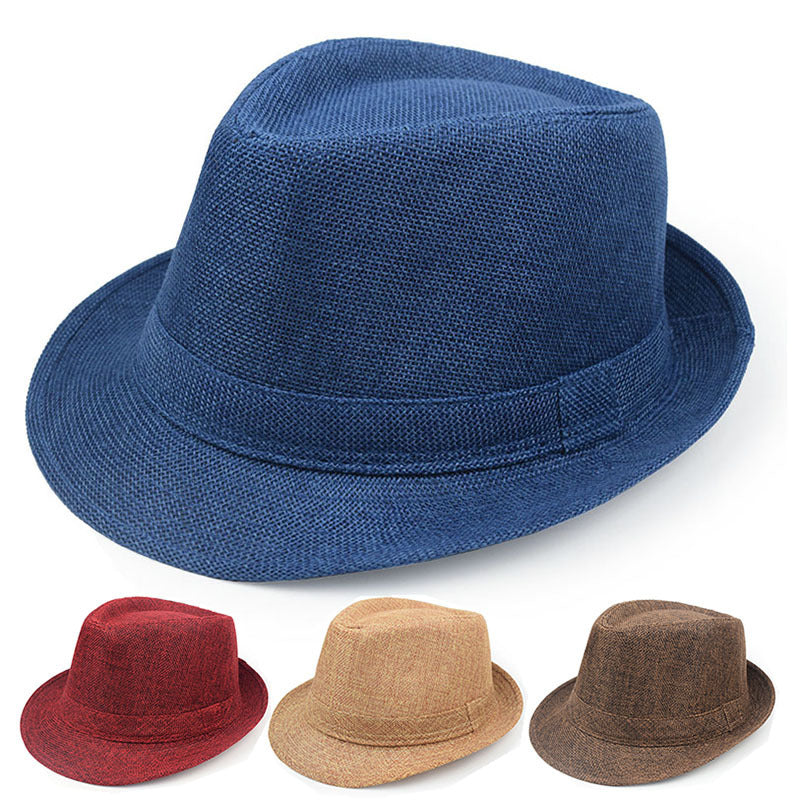 Unisex Vintage Style Panama Hat With Rolled Brim, UV Protection, Made Of Polyester Featuring Embroidery