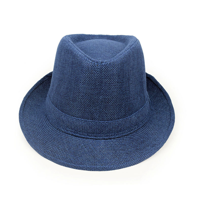 Unisex Vintage Style Panama Hat With Rolled Brim, UV Protection, Made Of Polyester Featuring Embroidery