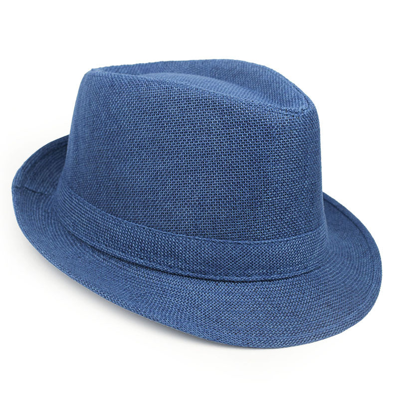 Unisex Vintage Style Panama Hat With Rolled Brim, UV Protection, Made Of Polyester Featuring Embroidery