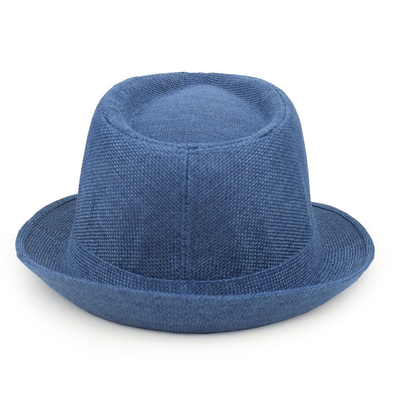 Unisex Vintage Style Panama Hat With Rolled Brim, UV Protection, Made Of Polyester Featuring Embroidery