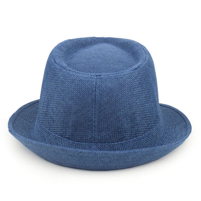 Unisex Vintage Style Panama Hat With Rolled Brim, UV Protection, Made Of Polyester Featuring Embroidery