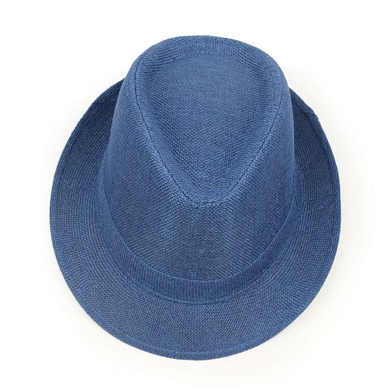 Unisex Vintage Style Panama Hat With Rolled Brim, UV Protection, Made Of Polyester Featuring Embroidery