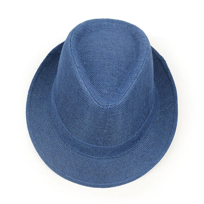 Unisex Vintage Style Panama Hat With Rolled Brim, UV Protection, Made Of Polyester Featuring Embroidery