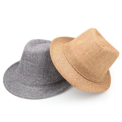 Unisex Vintage Style Panama Hat With Rolled Brim, UV Protection, Made Of Polyester Featuring Embroidery