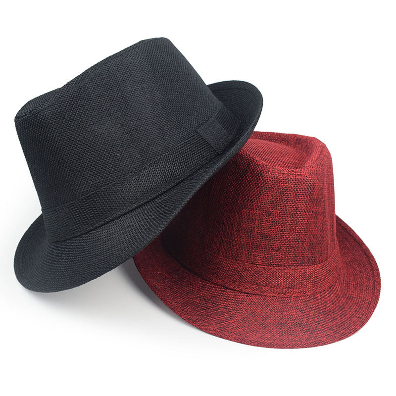 Unisex Vintage Style Panama Hat With Rolled Brim, UV Protection, Made Of Polyester Featuring Embroidery