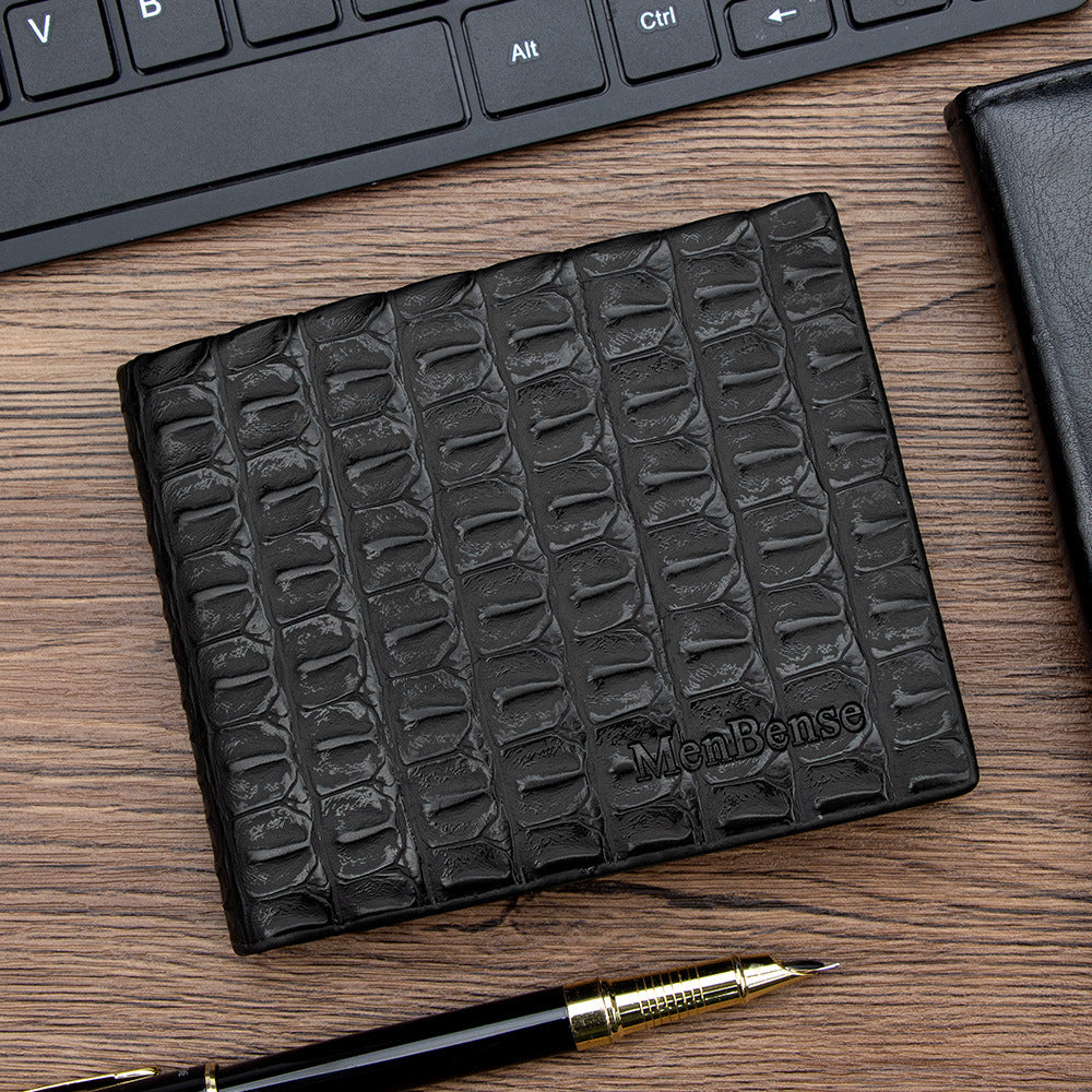 Crocodile Pattern Men's Small Wallets Made Of Durable PU Leather