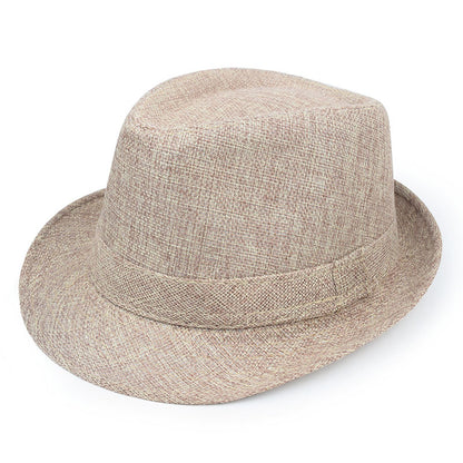 Unisex Vintage Style Panama Hat With Rolled Brim, UV Protection, Made Of Polyester Featuring Embroidery