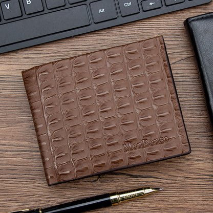Crocodile Pattern Men's Small Wallets Made Of Durable PU Leather