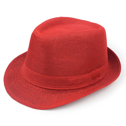 Unisex Vintage Style Panama Hat With Rolled Brim, UV Protection, Made Of Polyester Featuring Embroidery