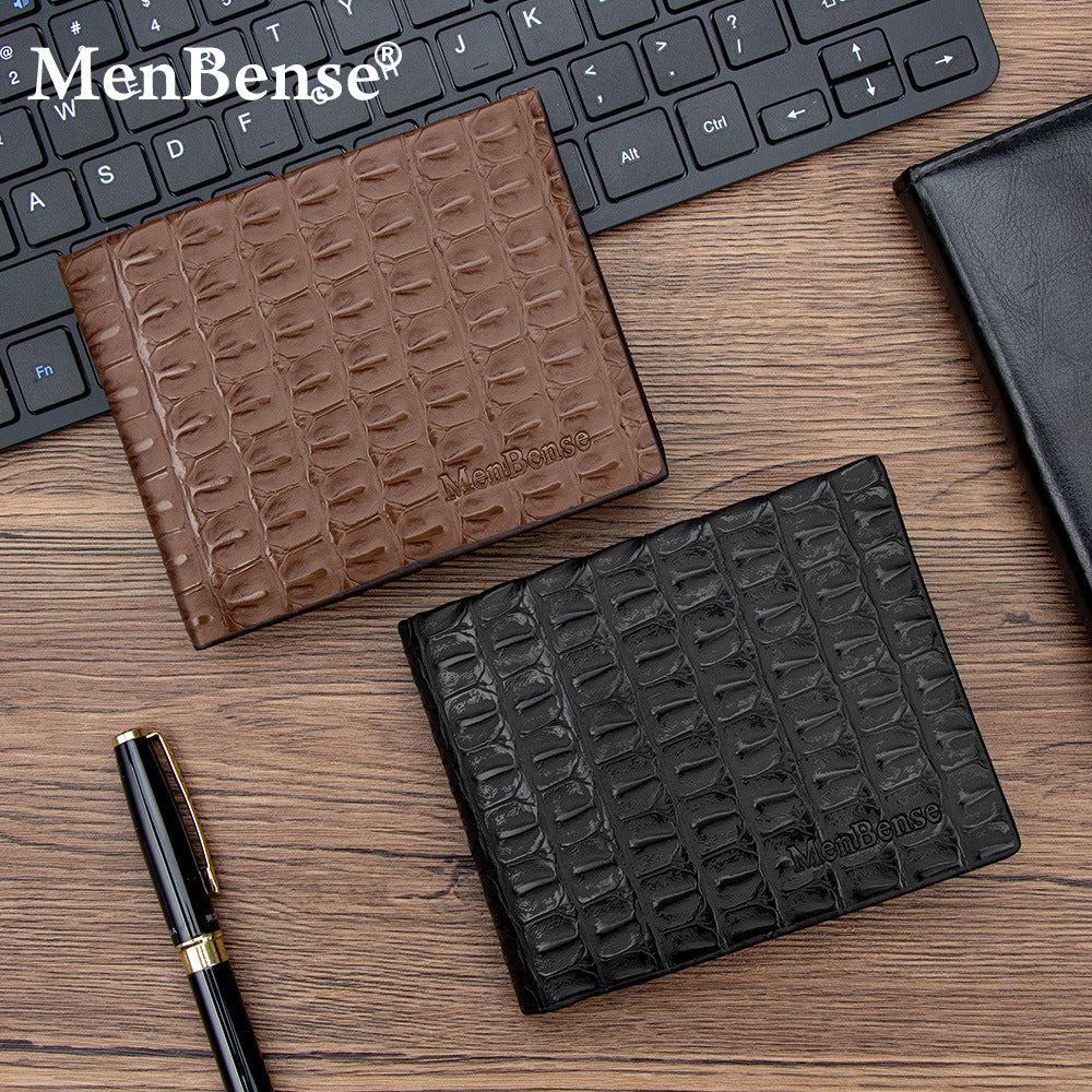 Crocodile Pattern Men's Small Wallets Made Of Durable PU Leather
