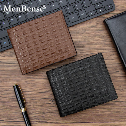 Crocodile Pattern Men's Small Wallets Made Of Durable PU Leather
