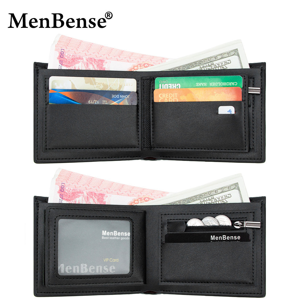 Crocodile Pattern Men's Small Wallets Made Of Durable PU Leather