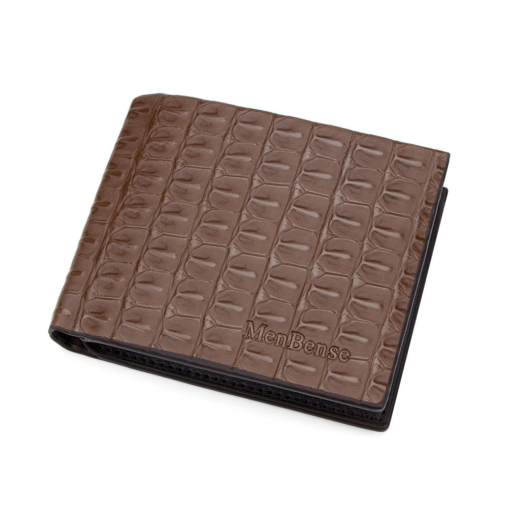 Crocodile Pattern Men's Small Wallets Made Of Durable PU Leather