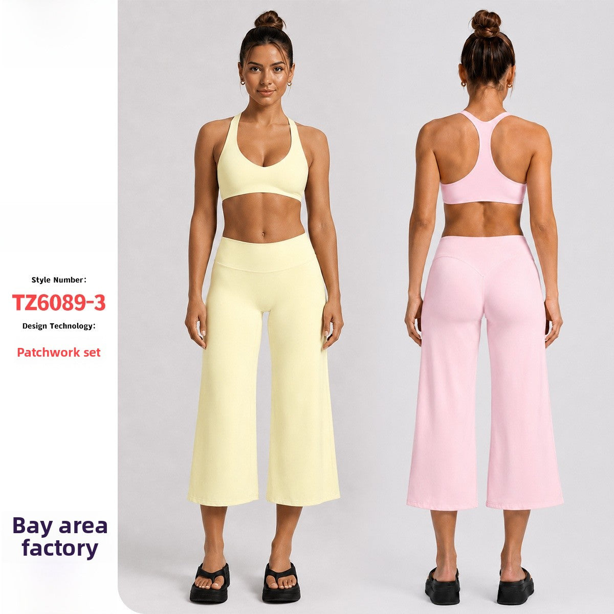 Yoga Fitness Wide Leg Pants For Women In Nylon Fabric With High Elasticity, Calf-Length Design Perfect For Yoga