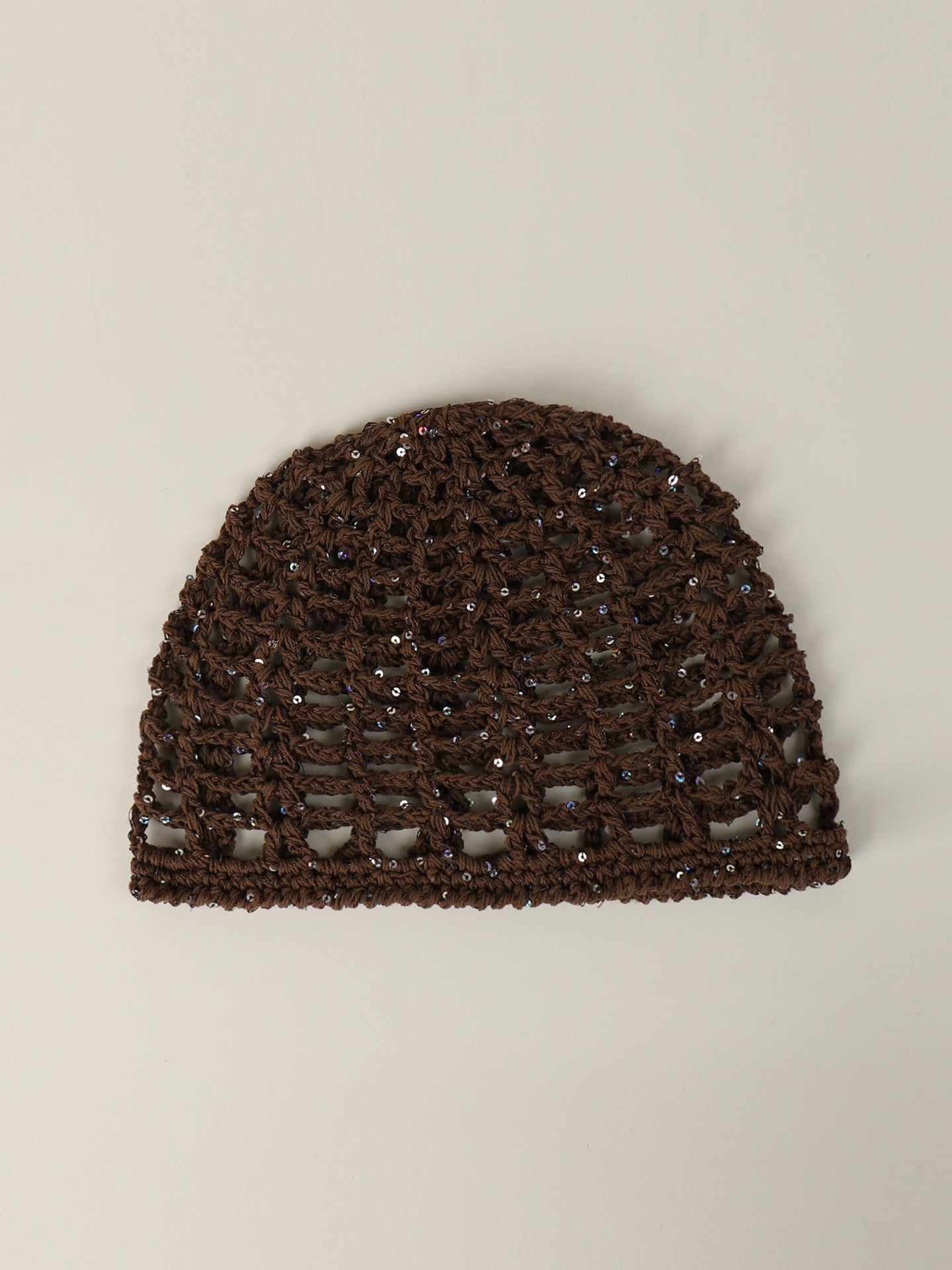 Solid Color Breathable Wool Cap For Women In Simple Style, Brimless Design With Hollow Out Craft, Made Of Polyester