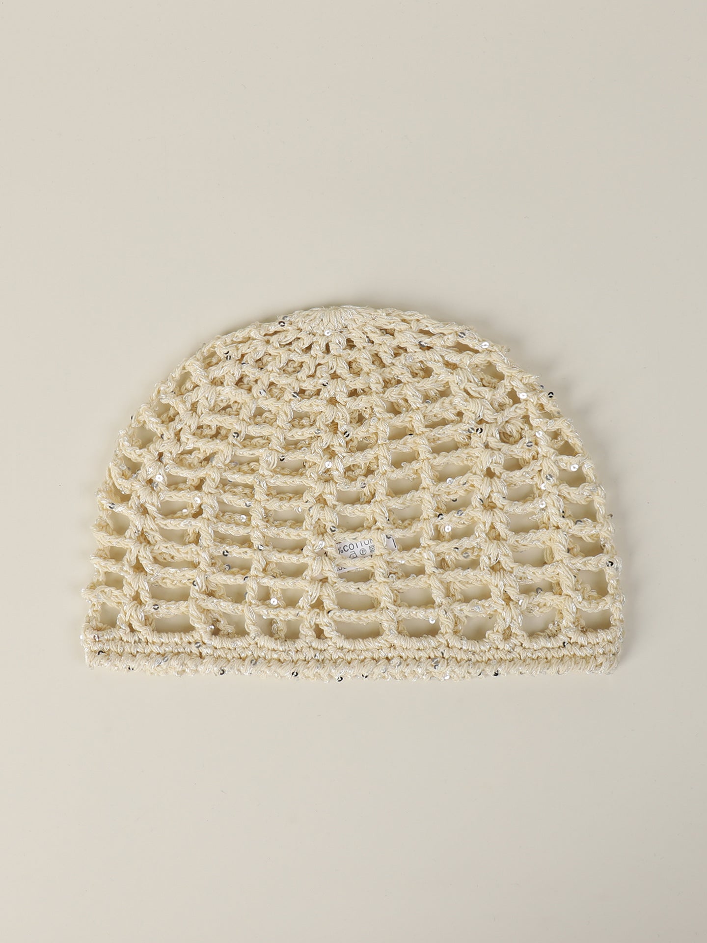 Solid Color Breathable Wool Cap For Women In Simple Style, Brimless Design With Hollow Out Craft, Made Of Polyester