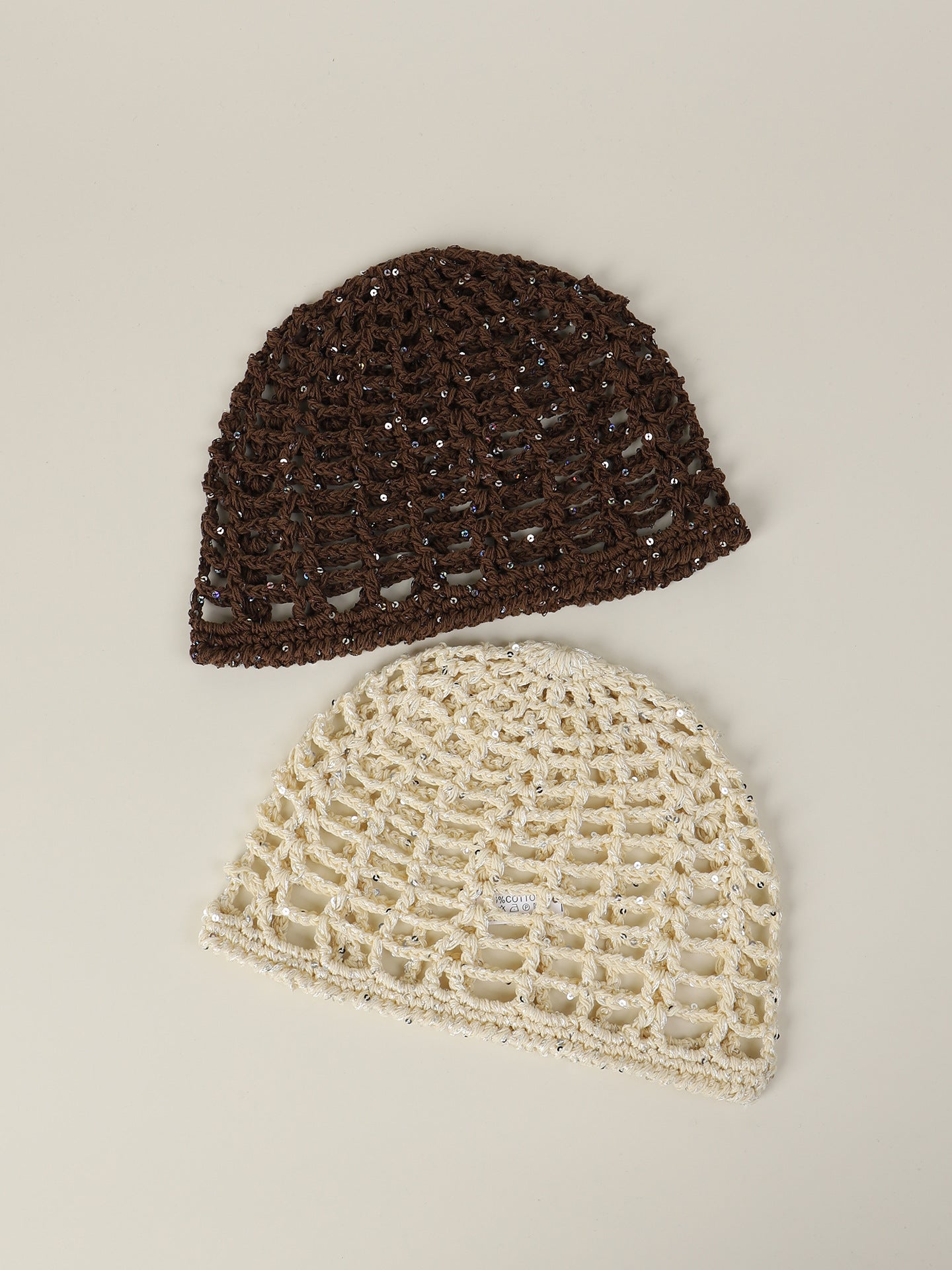 Solid Color Breathable Wool Cap For Women In Simple Style, Brimless Design With Hollow Out Craft, Made Of Polyester