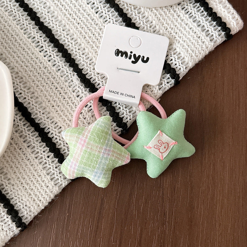 Cute Plaid BB Clips Hair Accessories For Kids In Green Cloth Material