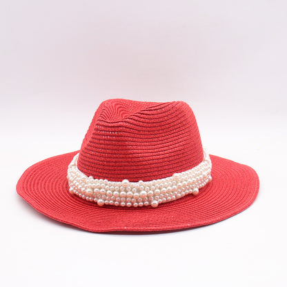 Unisex Bohemian Wide Brim Panama Hat With UV Protection, Straw Material Featuring Braid Craftsmanship