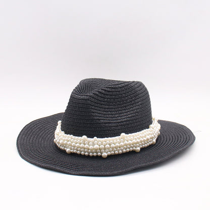 Unisex Bohemian Wide Brim Panama Hat With UV Protection, Straw Material Featuring Braid Craftsmanship