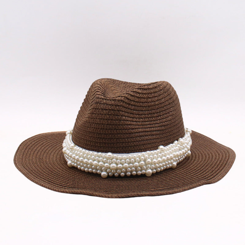 Unisex Bohemian Wide Brim Panama Hat With UV Protection, Straw Material Featuring Braid Craftsmanship