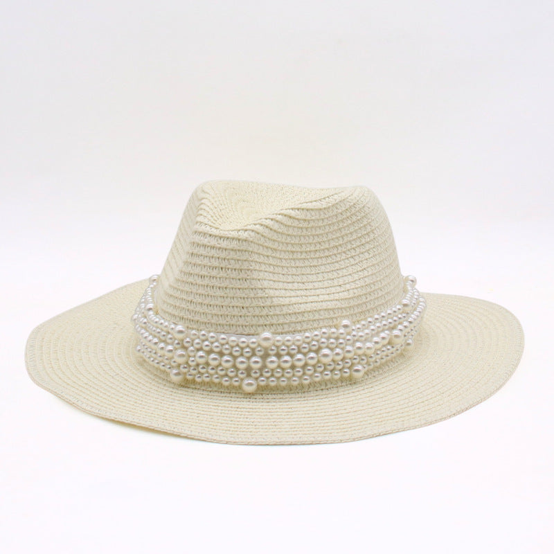 Unisex Bohemian Wide Brim Panama Hat With UV Protection, Straw Material Featuring Braid Craftsmanship