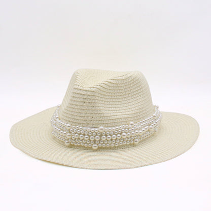 Unisex Bohemian Wide Brim Panama Hat With UV Protection, Straw Material Featuring Braid Craftsmanship