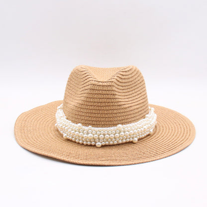 Unisex Bohemian Wide Brim Panama Hat With UV Protection, Straw Material Featuring Braid Craftsmanship