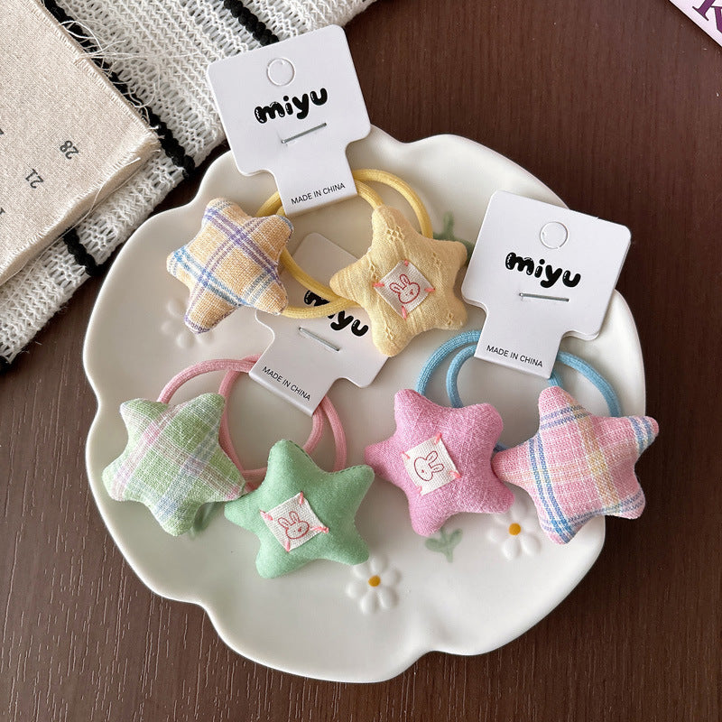 Cute Plaid BB Clips Hair Accessories For Kids In Green Cloth Material