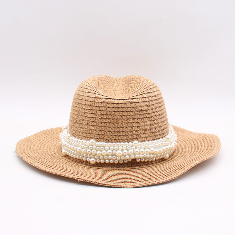 Unisex Bohemian Wide Brim Panama Hat With UV Protection, Straw Material Featuring Braid Craftsmanship