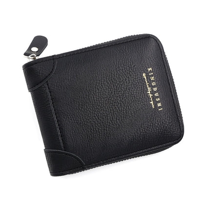 Men's Solid Color Small Wallet In PU Leather With Chain, Perfect For Summer