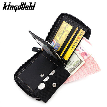 Men's Solid Color Small Wallet In PU Leather With Chain, Perfect For Summer