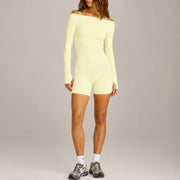 Long Sleeve + Shorts, Cream Yellow