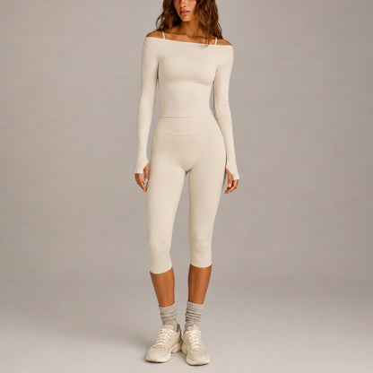 Sport Running Shorts For Women In Slim Fit, Made With Nylon Fabric, Featuring Long Sleeve Design For Spring And Summer