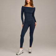 Long-sleeved Top + Long Pants, Blueberry Color