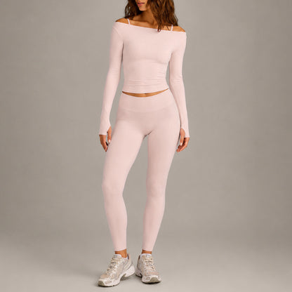 Sport Running Shorts For Women In Slim Fit, Made With Nylon Fabric, Featuring Long Sleeve Design For Spring And Summer