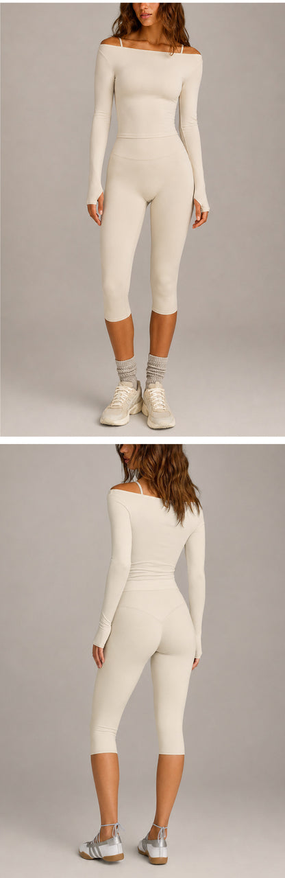 Sport Running Shorts For Women In Slim Fit, Made With Nylon Fabric, Featuring Long Sleeve Design For Spring And Summer