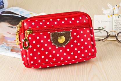 Solid Color Canvas Women Phone Wallet With Top Handle, Stylish And Practical