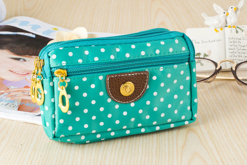 Solid Color Canvas Women Phone Wallet With Top Handle, Stylish And Practical