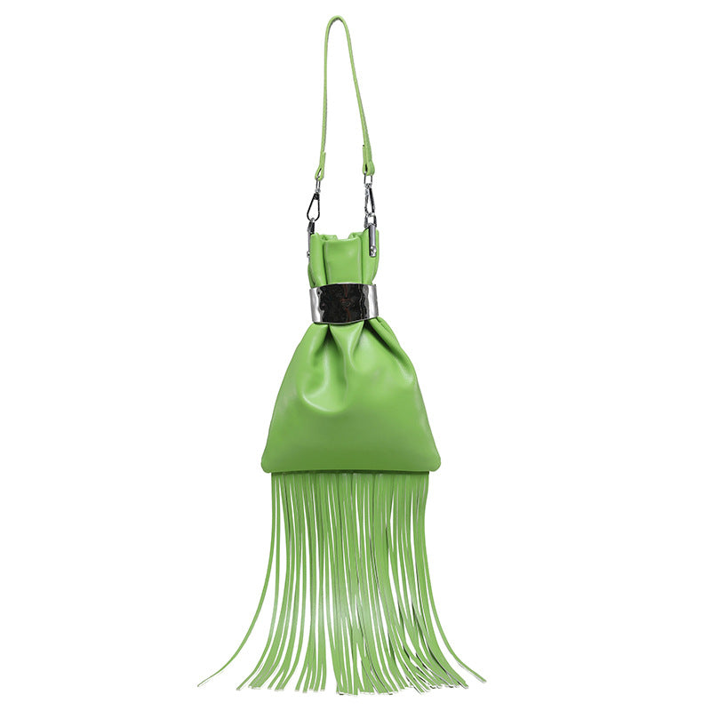 Women’s Square Polyester Shoulder Bag With Tassel, Single Shoulder Strap, Perfect For Autumn
