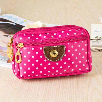 Solid Color Canvas Women Phone Wallet With Top Handle, Stylish And Practical