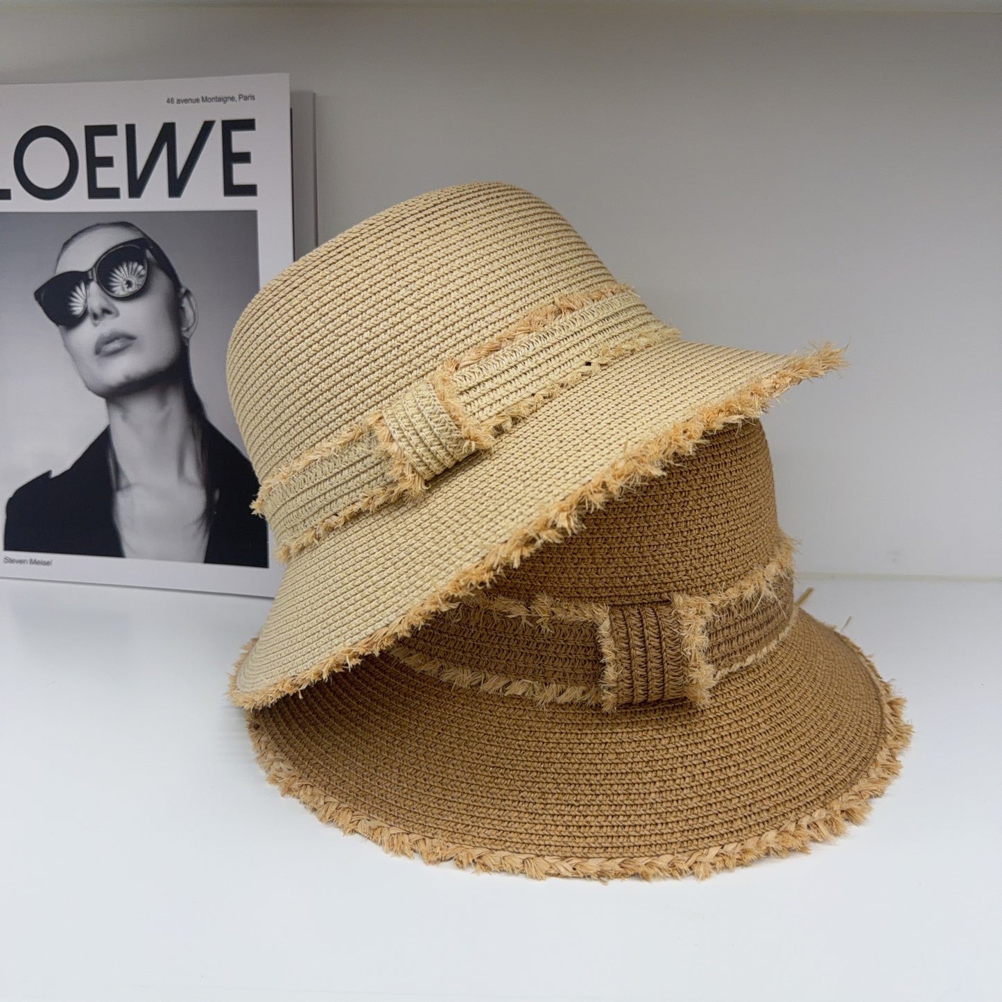 French Style Solid Color Straw Hat For Women With Short Brim, UV Protection Featuring Braid Craftsmanship